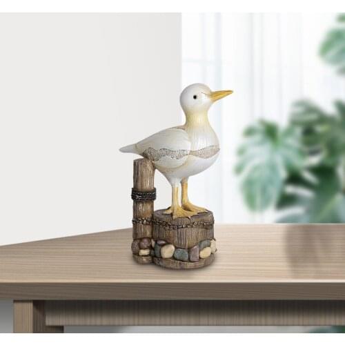 Lovely Welcome Sign Bird Statues Resin Seagull Figures Shelf Tabletop Bookcase Garden Yard Modern Sculpture Home Accent