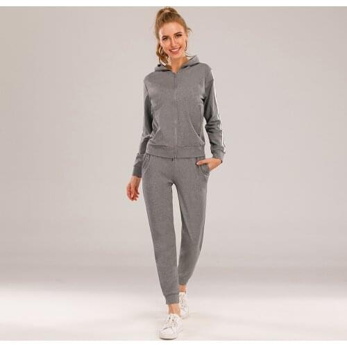 Hot-Selling Hooded Sports Suit Autumn And Winter Female Striped Womens Fitness Apparel Yoga Mujer Work Out Clothing Activewear