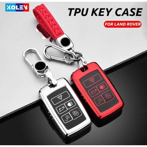 Soft TPU Car Remote Key Case Cover Holder Keychain For Land Rover Range Rover Discovery 5 Sport 2018 2019 For Jaguar XEL E-PACE