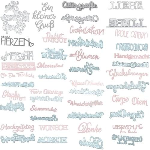 German words Etching metal cutting die carbon steel die for DIY Scrapbooking/Card Making/Fun Decoration Supplies
