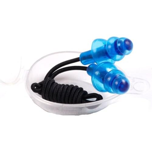 Wholesale 1Pair Noise Reduction Comfort Earplugs Silicone Soft Ear Plugs PVC Rope Earplugs Protective for Swimming for Sleep
