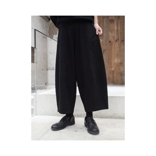 Autumn winter new minority design dark department high waist round wide leg pants