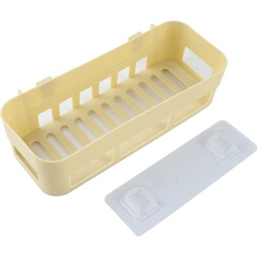 PP Plastic Practical Home Kitchen Bathroom Basket Shelf Storage Rack Wall Mounted Anti-Slip Utensil Stand Holder Rack