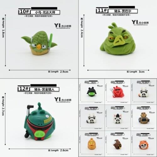 Angry Birds STAR WARS Series Pig Heads and Birds Royal Guard C-3PO Skywalker Master Yoda Cute Cartoon Mini Action Figure Toys