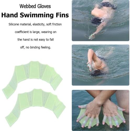 Adult Child Silicone Diving Swim Pool Training Swimming Half Finger Hand Fins Flippers Webbed Gloves Paddles Equipment