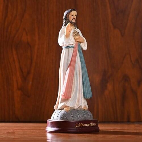 Holy Jesus Resin Figurine - Jesus Statue, Resin Religious Figurine Ornament Traditional Design Desktop Decoration
