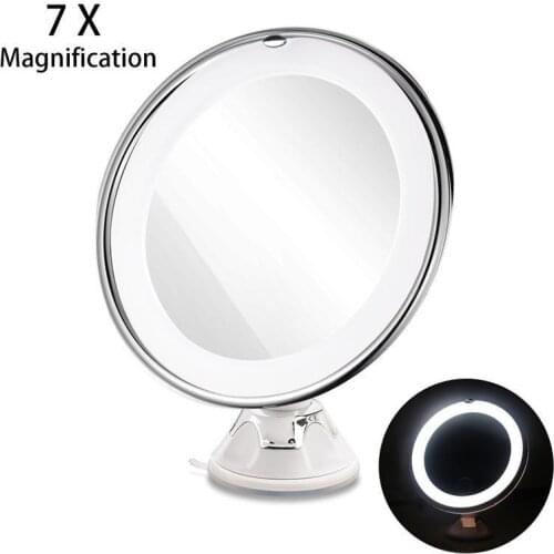RUIMIO Magnifying Makeup Mirror Cosmetic LED Locking Suction Cup Bright Diffused Light 360 Degree Rotating Cosmetic Makeup