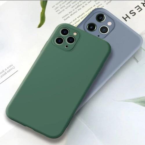 IPhone 11 Protective Case for iPhone 12 Pro Max X XS XR 7 8Liquid Silicone Round Edge Full Cover Soft Anti-fall Protective shell