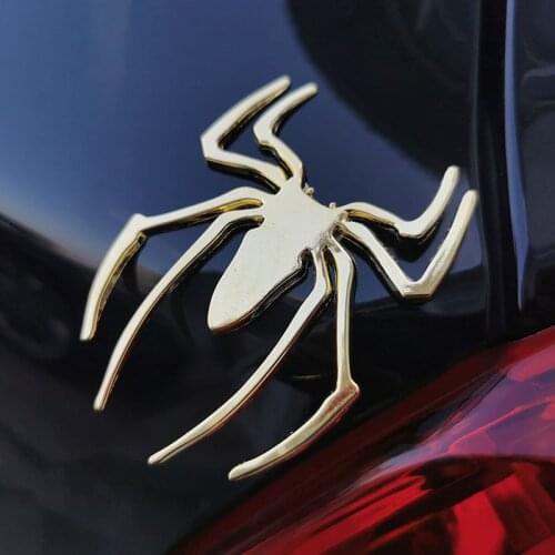 1 pcs Metal 3D Car Stickers Spider Shape Emblem Chrome 3D Car Truck Motor Decal Sticker Universal Car Styling Accessories Drop