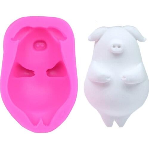 1PC Pig Silicone Mold Animal Mold for Cake Decoration Craft Fondant Chocolate Candy Resin Jewelry Charm Pendant LB 481