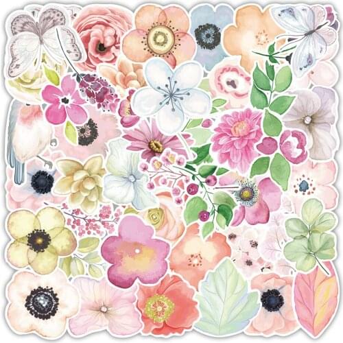 10/50pcs Cute Plant Flower Series Stickers for Decoration DIY Diary Album Planner Sticker Stationery Suitcase Bike Guitar Car