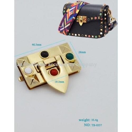 10 PCS/lot) metal plating processing leather handbags fine fashion color set auger lock decorative accessories