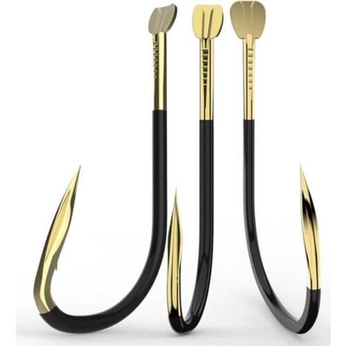 10pcs/Lot hooks 50 catfish high carbon steel fishing barbed hook golden sea mustad hook fish gamakatsu Carp Accessories 3# -15