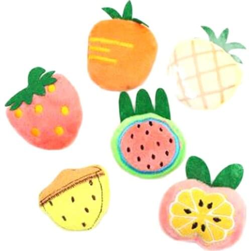 10Pcs/lot Cute Plush Fabric Fruits Patches Strawberry Orange Padded Appliques Kids Headwear Garments Accessories DIY Materials