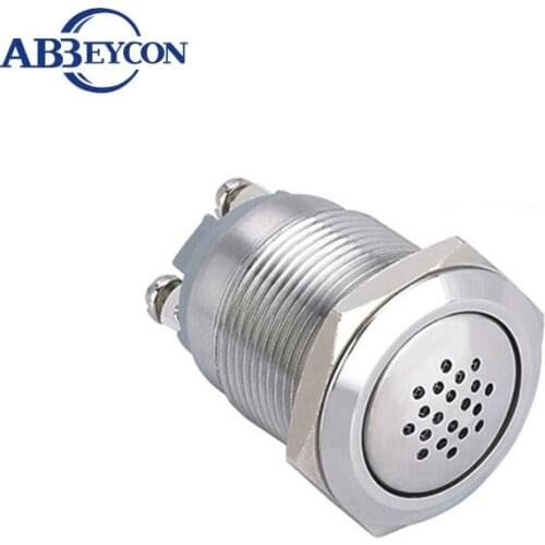 19114 19mm DC12V/DC24V AC 110V/AC220V flat round buzzer 19mm buzzer