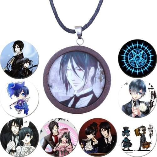 2021 Black Butler Japanese Anime Rope Pendant Necklace Black Wood Wooden Gift For Women Girls Birthday Party Drop Shipping HZS