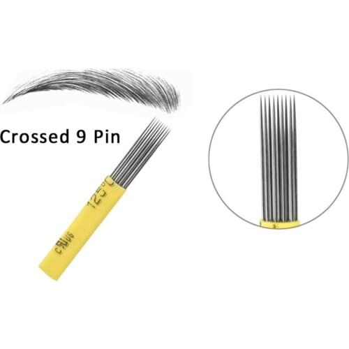 50pcs M2 Sterile Permanent Makeup Eyebrow Microblading Blade Tattoo Needles