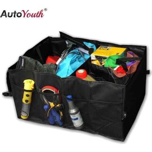 AUTOYOUTH Car Trunk Organizer Storage Box Car Organize Backseat Storage For Truck or SUV For Audi, Buick, Hyundai, Honda Black