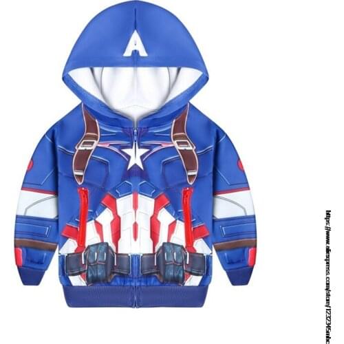 Disney Autumn Boys Brand Clothes Children Hoodies Captain America Sweatshirts Boy Animal Print Kids Fashion Print Streetwear