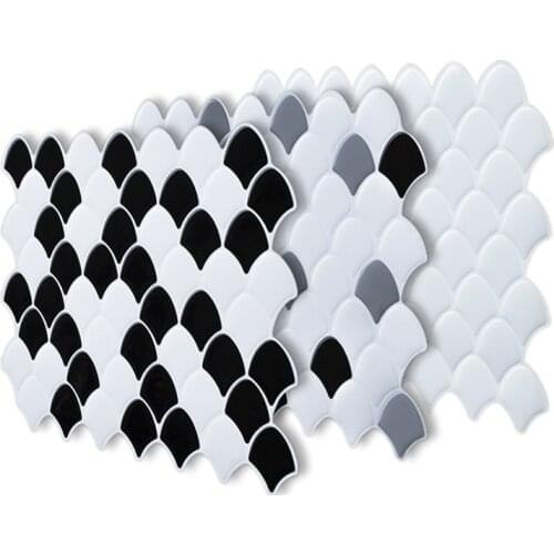 250*250mm Crystal 3d decorative waterproof bathroom wall panels, removable wall sticker fish-scale texture