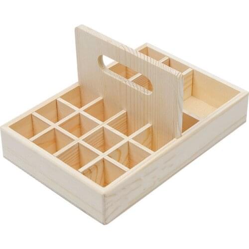 Essential Oil Storage Wooden Box Compartment Storage Box 15ML 20+1 Compartment Essential Oil Display Box