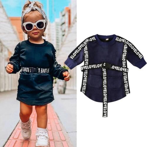 1-5 Years Children Girls Sweatshirt Tops Toddler Kid Baby Girl Clothes Long Sleeve Pullover Autumn Spring Cute Casual Girl Dress