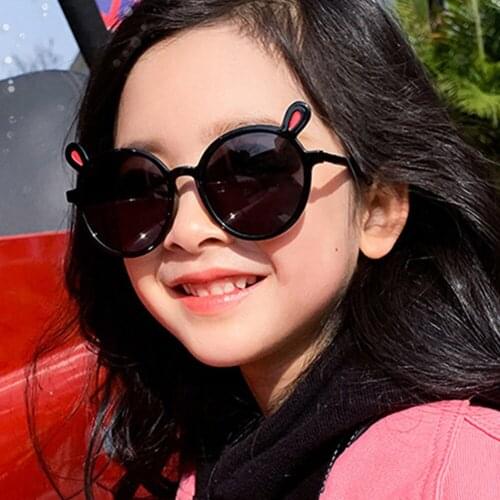 Kids Sunglasses Cartoon Bear Shape Girls Children Sun Glasses Round Street Beat Eyeglasses Cute Baby Shades Eyewear UV 2021 New