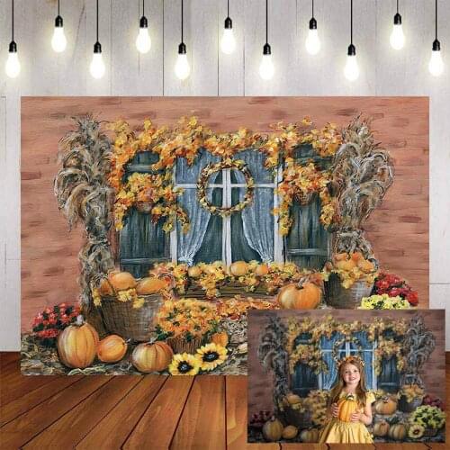 Mehofond Photography Background Autumn Harvest pumpkins Sunflower Baby Shower Birthday Party Backdrop photocall Photo Studio