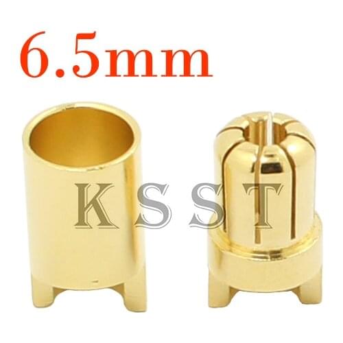 GC6510 10pairs/lot High Quality 6.5mm Gold Plated Bullet Connector Banana Plug Male + Female for RC Motor ESC Parts