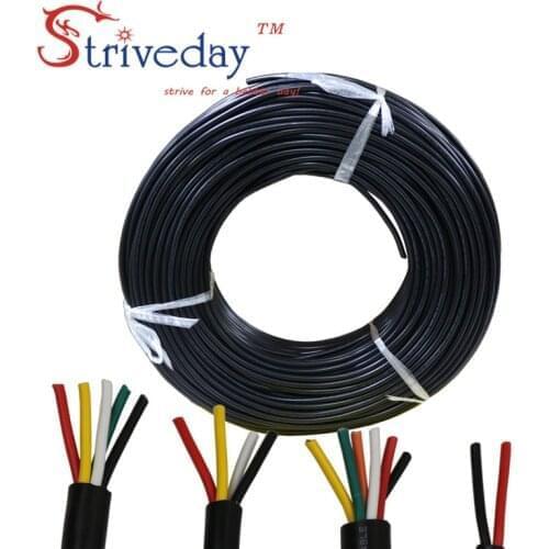 UL 2464 22AWG 10 meters 2C/3C/4C/5C/6C multicore PVC cable jacket tinned copper wire audio cable Power cable wire