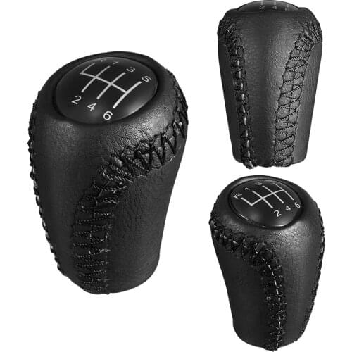 6 Speed Leather Cover Gear Shift Knob Stick For MAZDA 3 BK 5 CR CW 6 II GH Mx-5 Mx5 Cx-7 Cx7 2006 - 2014 Car Styling Black