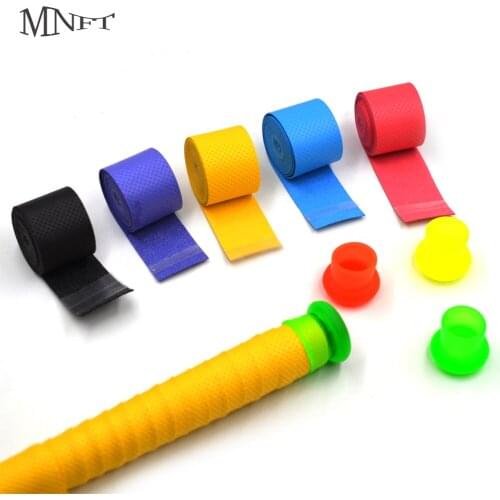 MNFT 2Pcs Anti-skid Sweat tape & Fishing Rod Stop Rubber Absorbed Wraps Badminton Racquet Over Grip Fishing Skidproof Overgrips