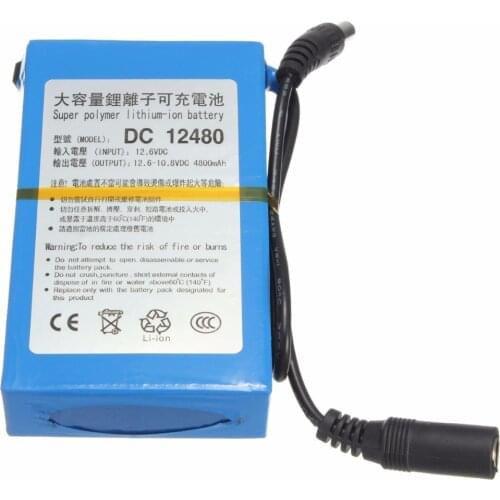 High-capacity lithium ion ion battery, 4800mah, ac power charger, cctv plugs myself/us, rechargeable battery