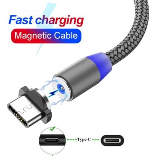 For Samsung S10 Xiaomi Redmi Note8 K20 Huawei honor 9X 20 10 Meizu LG Mobile phone Fast charger Magnetic Type C USB Charge Cable