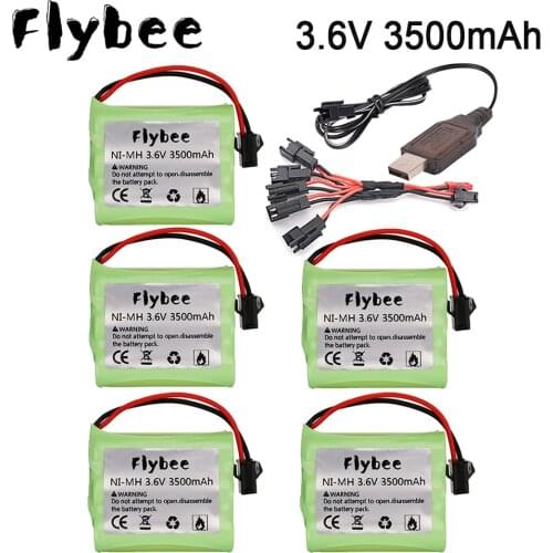3.6v 3000mah 3500mah NiMH Battery + 3.6v charger For Rc toys Car rc Tanks rc Trains Robot Boat Gun Ni-MH AA 3.6v Battery parts