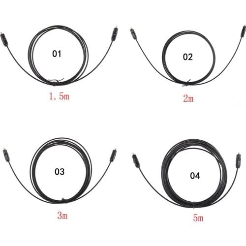 1.5m 2m 3m 5m Digital Audio Optical Fiber Cable Toslink SPDIF Cord PVC For DVD VCR Player HI-FI Speaker