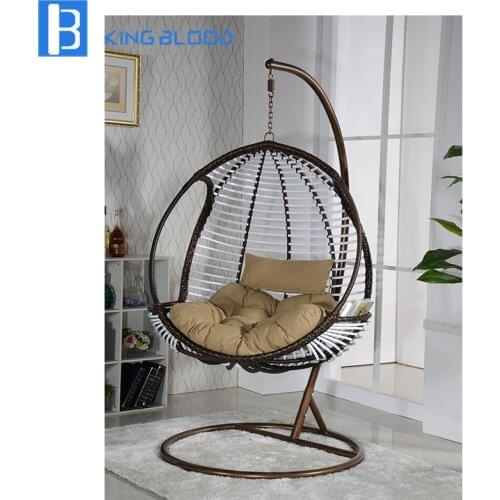 Leisure style swing hanging chair single egg chair rattan chair for outdoor furniture