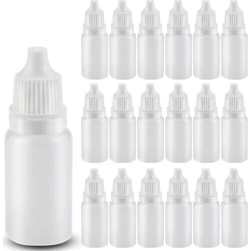 10Ml Empty Plastic Squeezable Eye Liquid Dropper Bottles With Caps,Refillable Plugs Essential Oil Bottle Container-ABUX