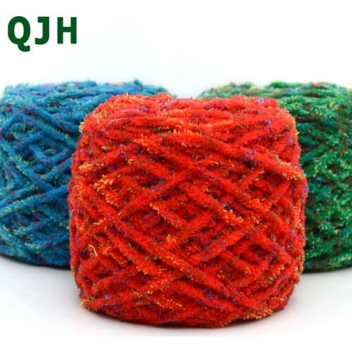 QJH 1pcs/175g Mixed Color Coral Velvet DIY Scarf Sweater Wool Shoes&Blanket Hand-knitted Yarn Color Lights Moonlight Woolen Line