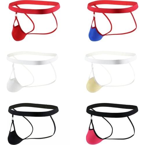 Men Sexy Lace Transparent G-string Personal Bulge Pouch Briefs Male Intimates Thong Underwear Thin Belt Bandage Exotic T-back