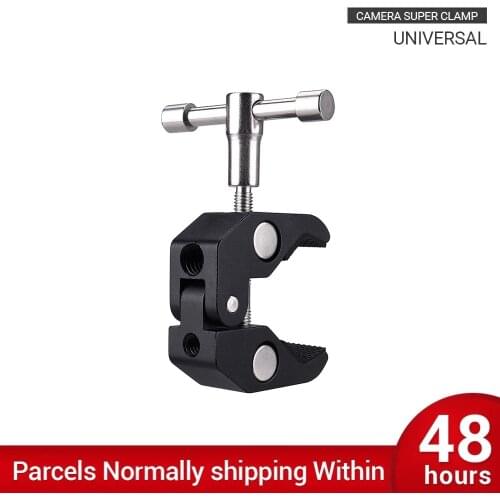CNC Aluminum Alloy Super Crab Clamp for DSLR SLR Rig LCD Monitor Studio LED Light Flash Tripod Magic Arm Cameras