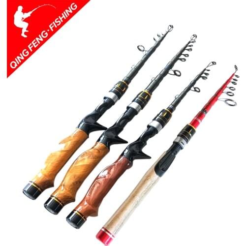 1.8M-2.7M Protable Telescopic Fishing Rod Cork Handle Spinning Fishing Rod Carbon Fiber Travel Fishing Rod Tackle