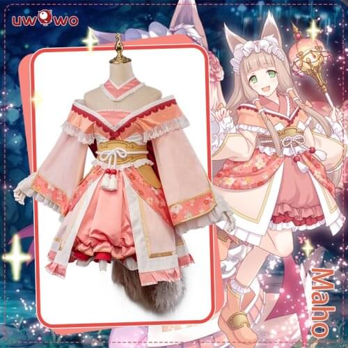 UWOWO Anime Princess Connect! Re:Dive Himemiya Maho Cosplay Costume Lolita kimono Party Princess Dress Uniform