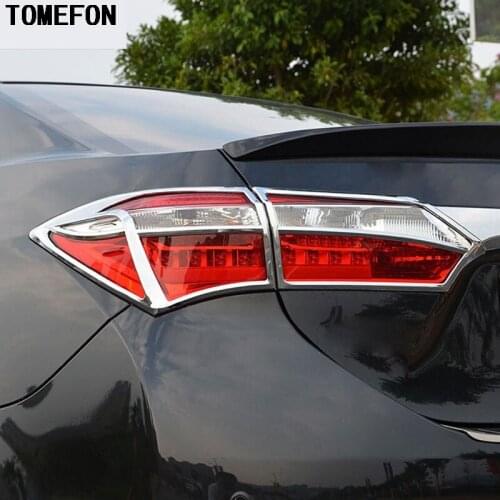 TOMEFON 4pcs For Toyota Corolla (E170) 2014 2015 ABS Chrome Car Rear Tail Light Lamp Cover Trim Car Exterior Accessories Styling