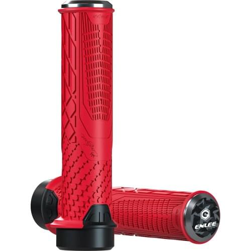 ENLEE Bike Handlebar Grips Comfortable TPR Locking MTB Handlebars Grip Bike Grips for MTB BMX Aluminum alloy Plug