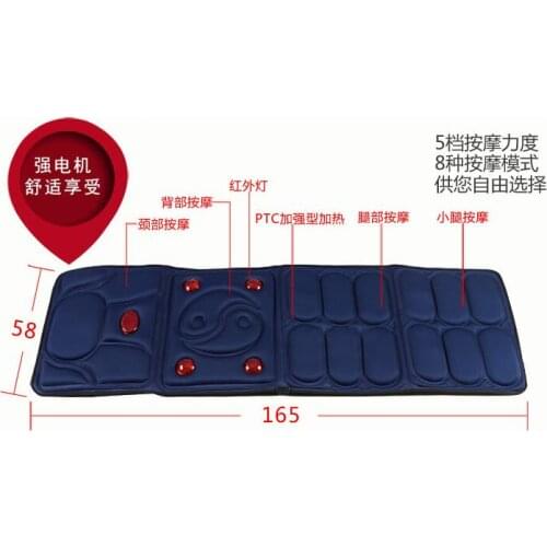 Vibrating Heating Massager Cushion Cervical Neck Massage Acupressure Far Infrared Mattress Mat Body Health Care Electronic