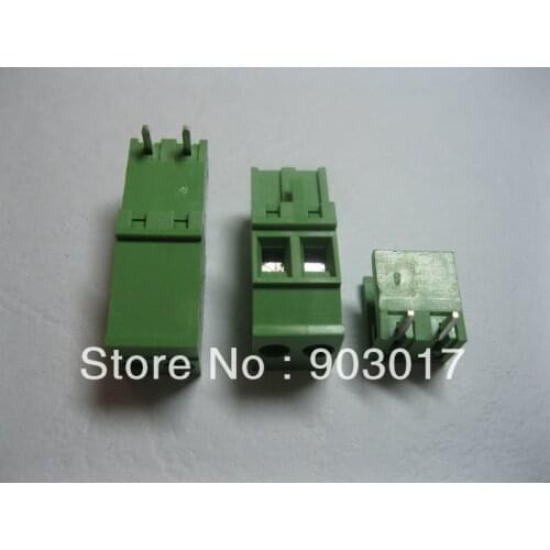 6 Pcs Per Lot 5.08A 5.08mm Angle 2 pin Screw Terminal Block Connector Pluggable Type HOT Sale HIGH Quality