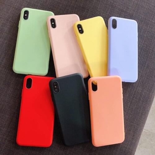 Candy Colorful Matte shockproof Silicone Case For iPhone 12 Mini 6 7 8 Plus 11 Pro Max Xs Max XR X Soft TPU Anti fall Back Cover