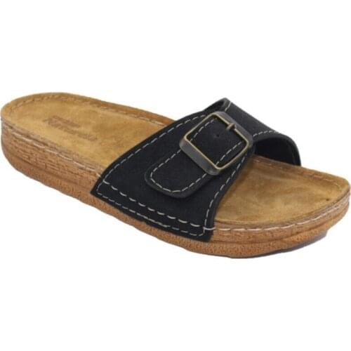 Womens Black Leather Slippers Slippers Luxury Comfortable Slip-Resistant Outsole Women 'S Lady Summer Casual Slippers Comfortable Casual Women Flip Flops