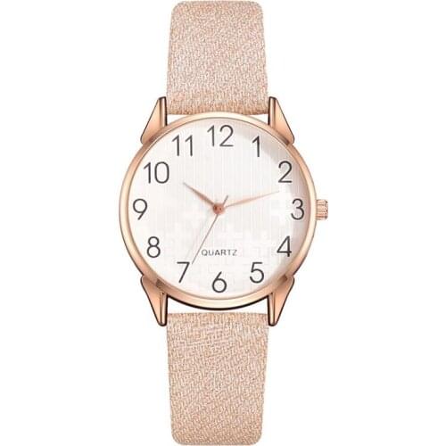 Frosted Light Color Design Leather Strap Women Watches Fashion Casual Ladies Wristwatches Simple Scale Quartz Female Watch Gifts